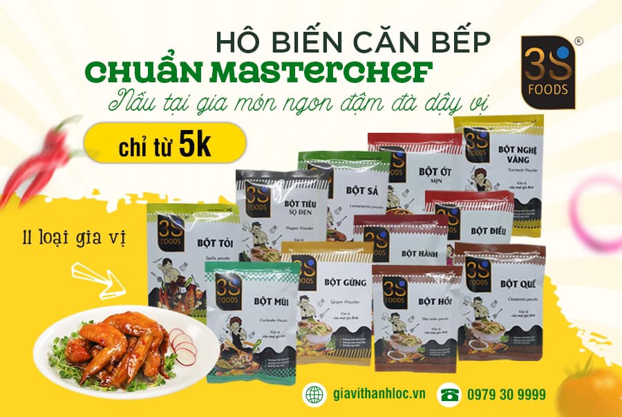 HÔ BIẾN CĂN BẾP GIA ĐÌNH CHUẨN MASTERCHEF VỚI 11 LOẠI GIA VỊ 3S FOODS - NẤU TẠI GIA MÓN NGON VẪN ĐẬM ĐÀ DẬY VỊ