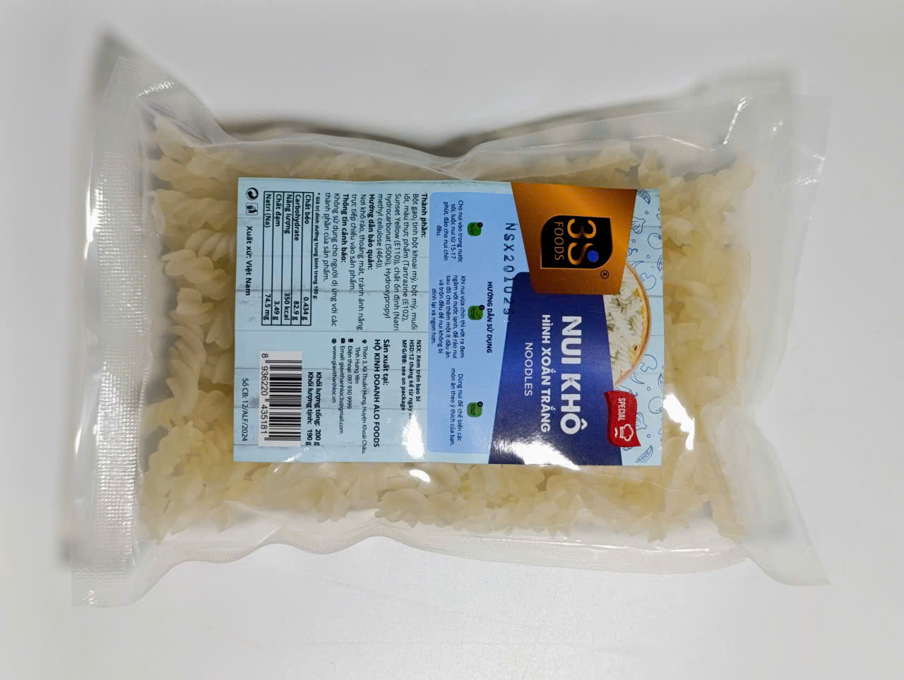 Nui khô (hình xoắn trắng) G200g (190g) #