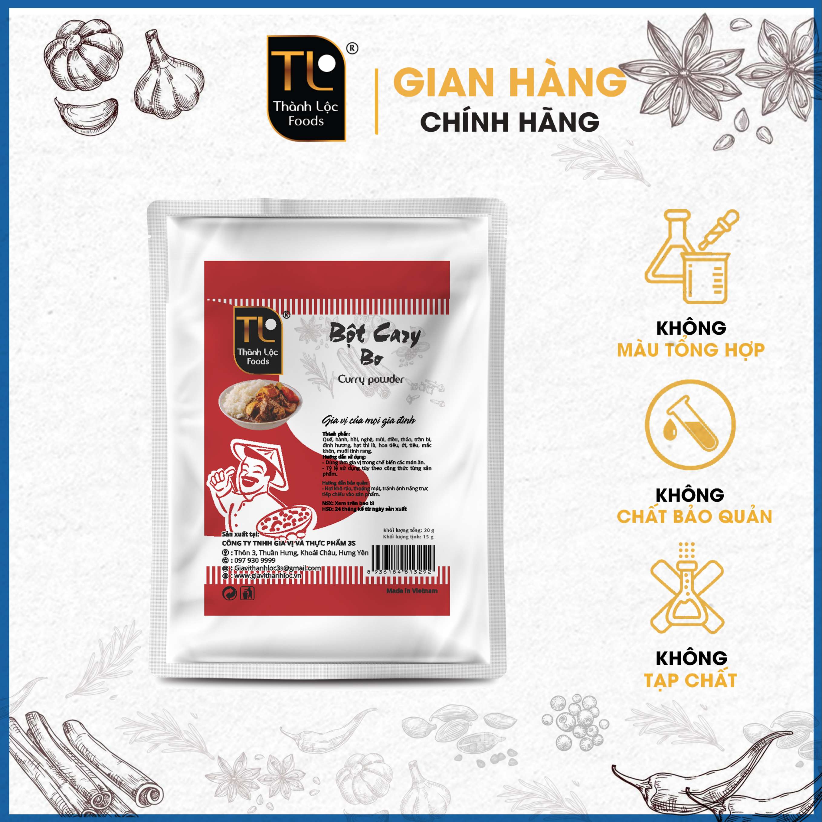 Cây Rô Bot Bột cà ry bơ G20g GIA VỊ THÀNH LỘC