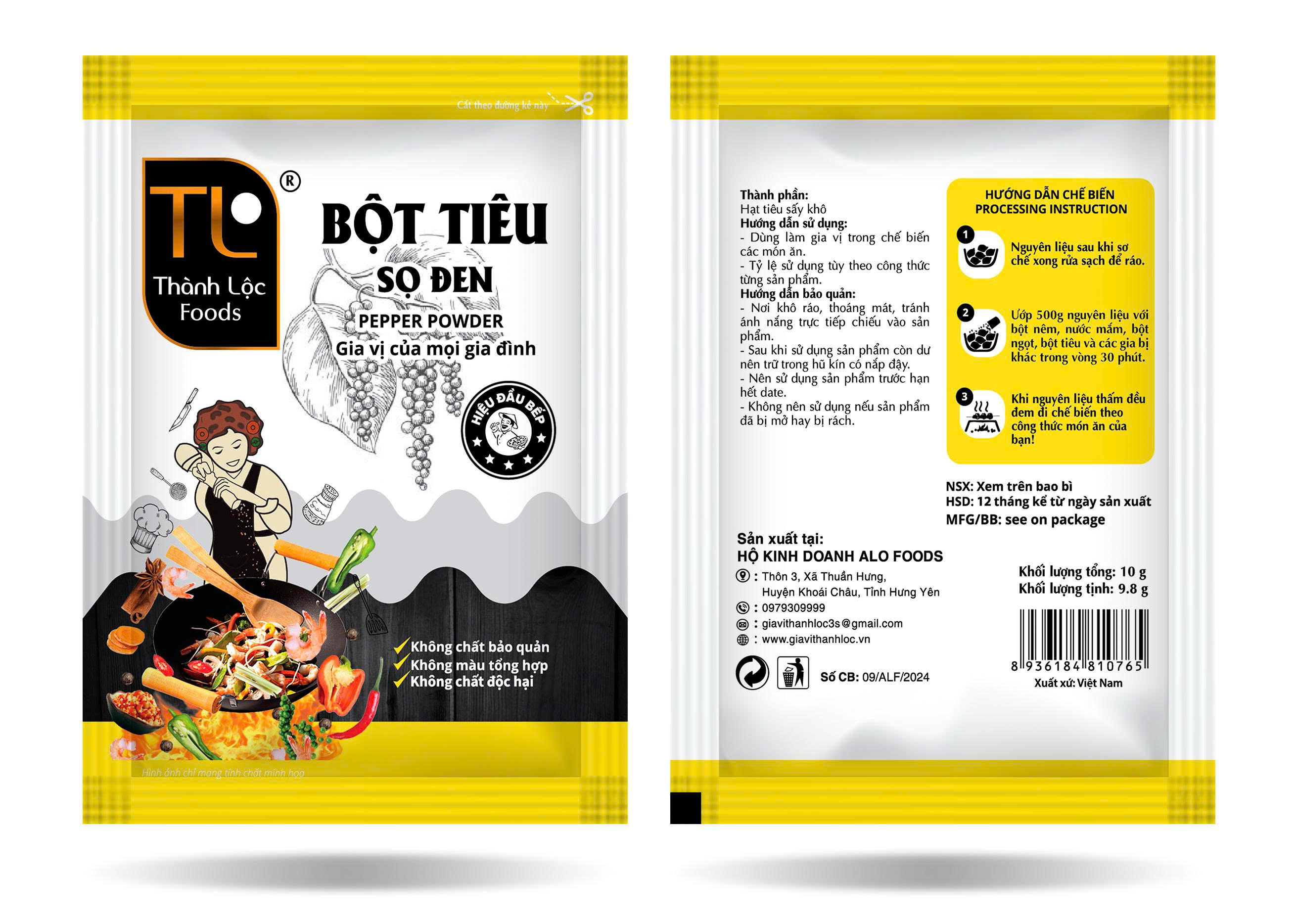 Bột tiêu sọ đen G10g(9.8g)