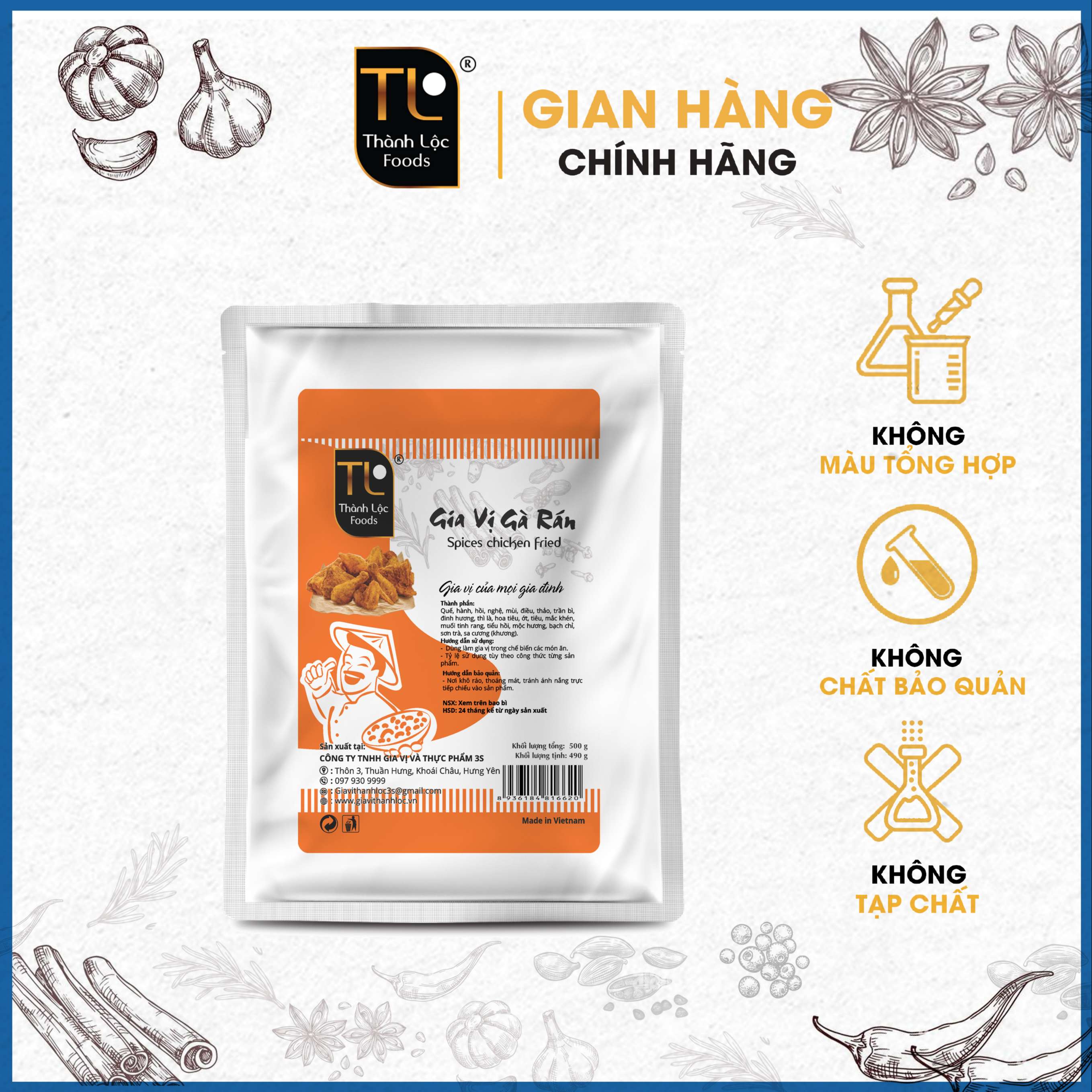 Gia vị gà rán G500g