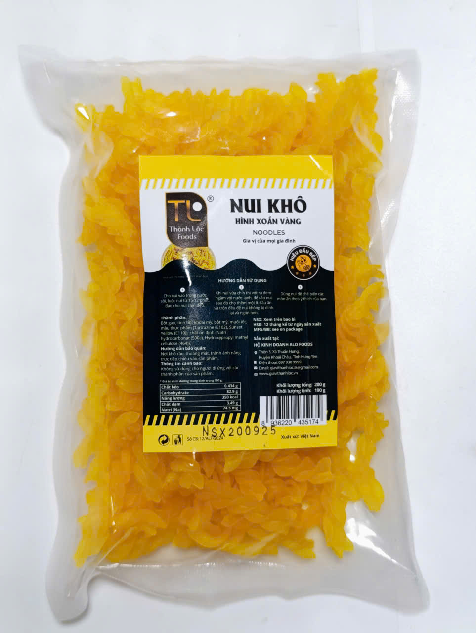Nui khô (hình xoắn vàng) G200g (190g)