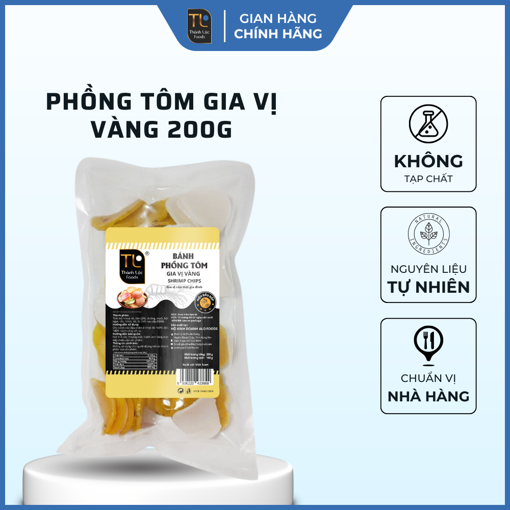 Bánh phồng tôm gia vị vàng G200g (190g)