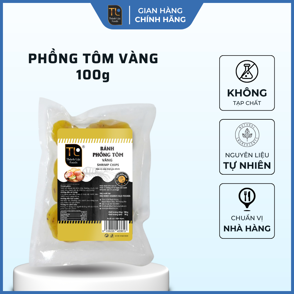 Bánh phồng tôm vàng G100g (90g)