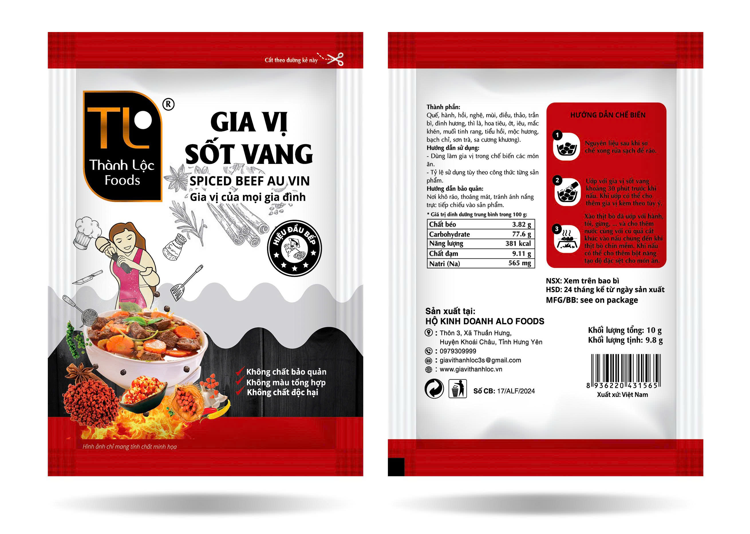 Gia vị sốt vang G10g(9.8g)