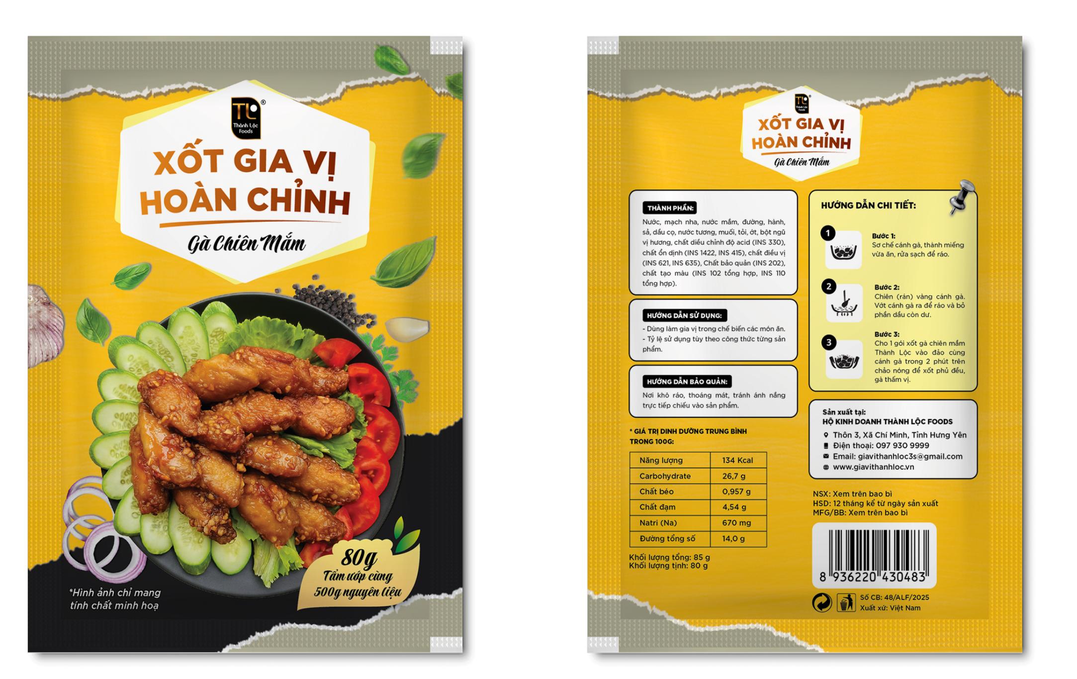 Xốt gia vị hoàn chỉnh (Gà Chiên Mắm) G85g (80g)