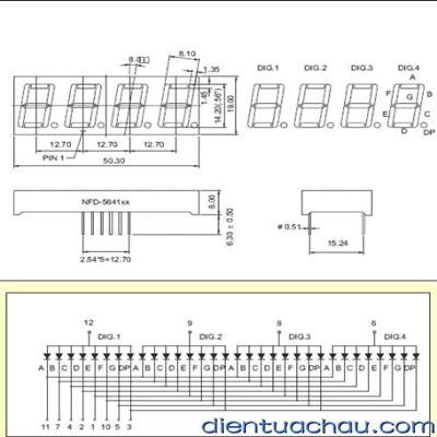 4 LED 7 Đoạn Đỏ 0.56 inch 5461BS