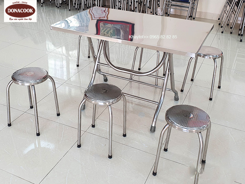 Bàn ăn inox 201 loại dày