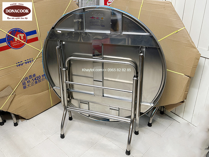 BÀN TRÒN INOX GẤP GỌN