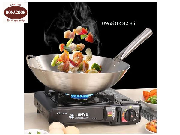 CHẢO INOX LÕM CÓ TAY CẦM NHỰA