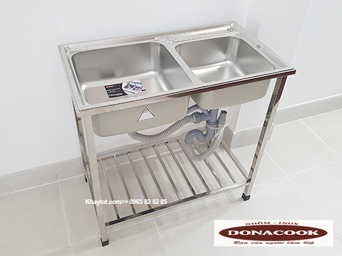 châu rửa inox 2 hố lệch