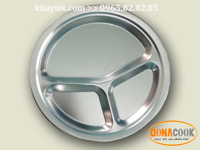 khay inox 3 ngăn tròn