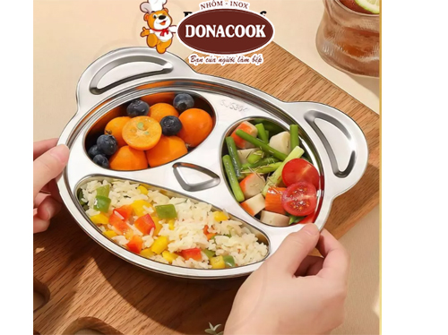 khay cơm inox cho trẻ