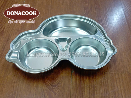 khay cơm inox hình ô tô cho trẻ