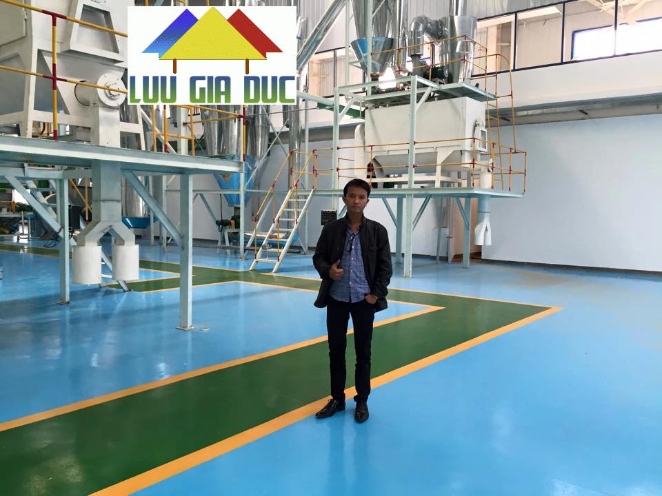 Thi công sơn sàn epoxy nhà máy tinh bột mỳ Nhơn Hội