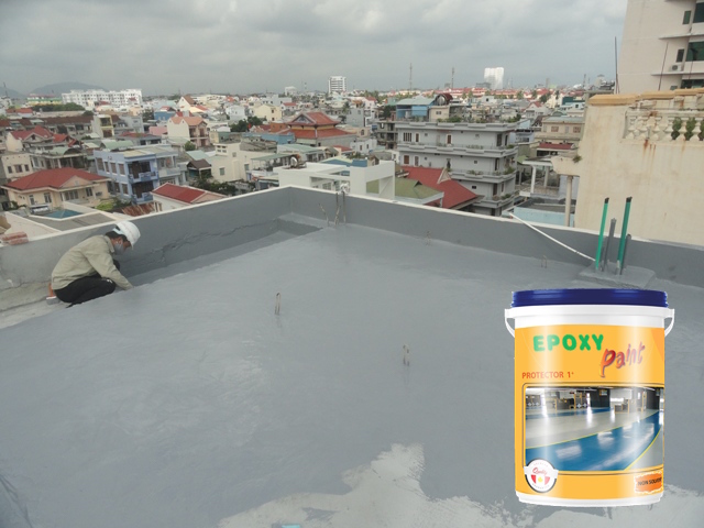 Sơn Epoxy trên mái, chống dột, chống thấm