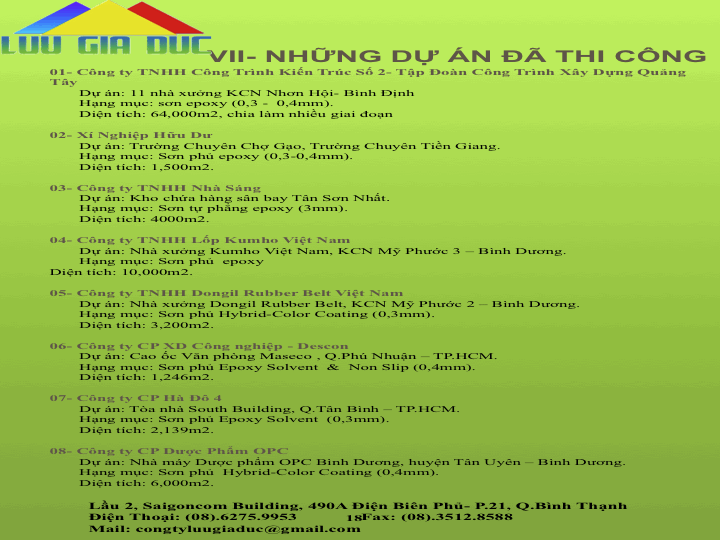 Nhiều Dự Án Đã Thi Công Nhiều Dự Án Đã Thi Công