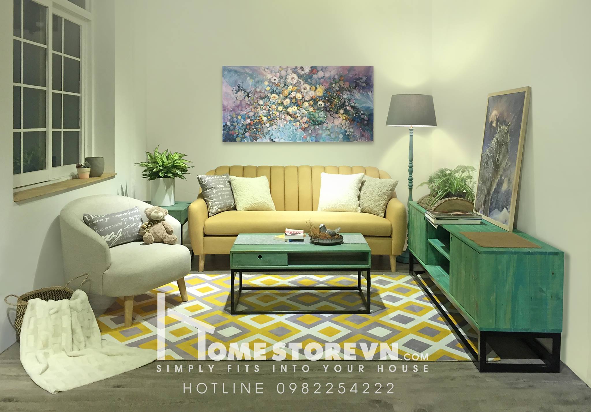 Sofa lưng múi dọc dài 1m8 chân gỗ