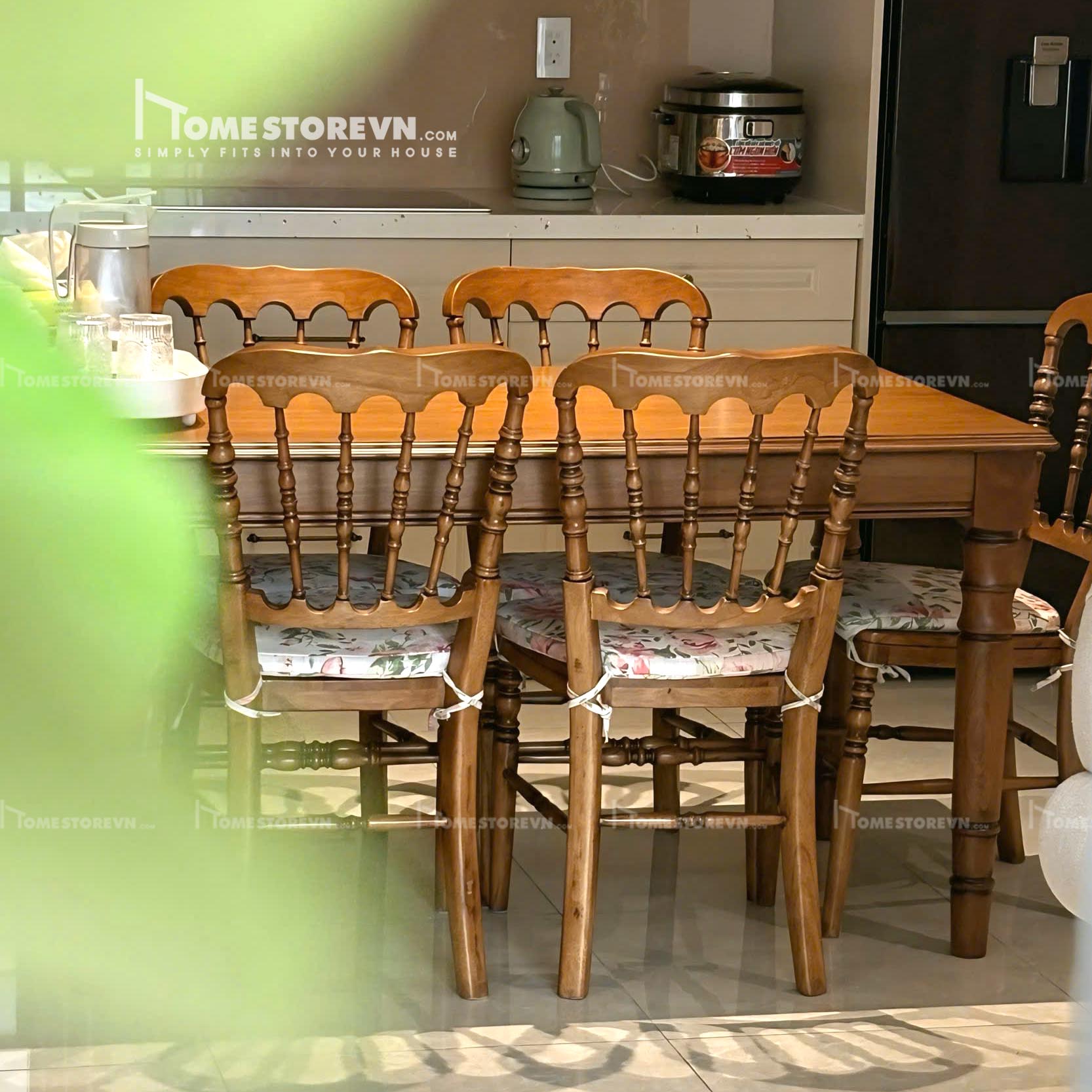 Ghế ăn nan tiện màu nâu - GA7Đ