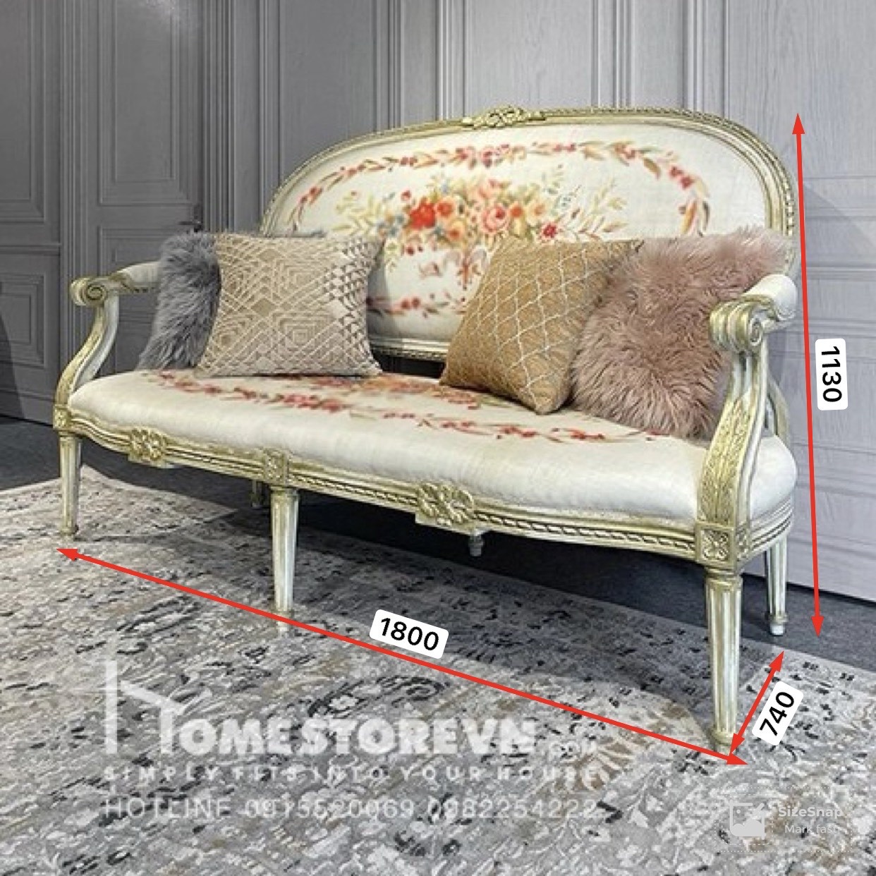 Sofa cổ điển Royal 01- 1m8