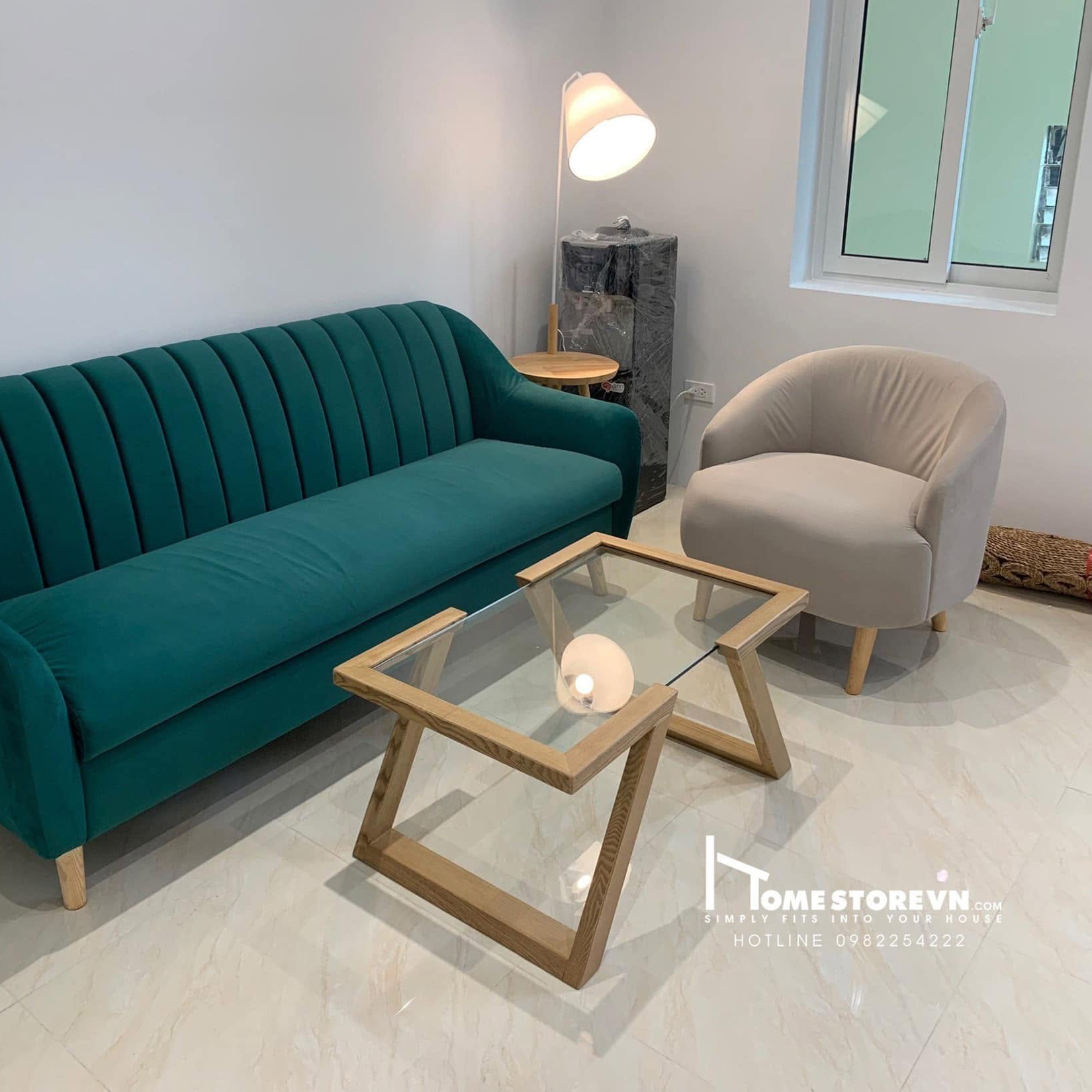 Bàn trà chữ nhật chân chữ Z