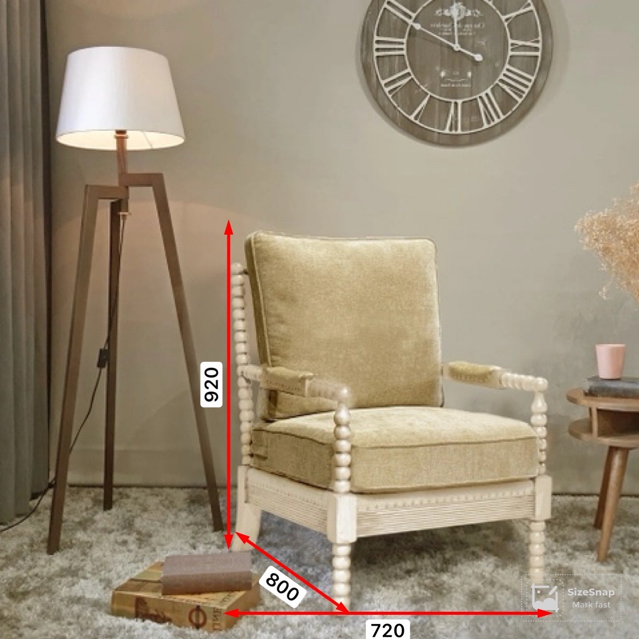 Sofa đơn khung gỗ William - Màu trắng