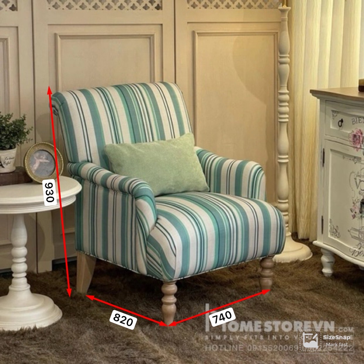 Sofa đơn tay lượn lưng đơn liền - SFD7