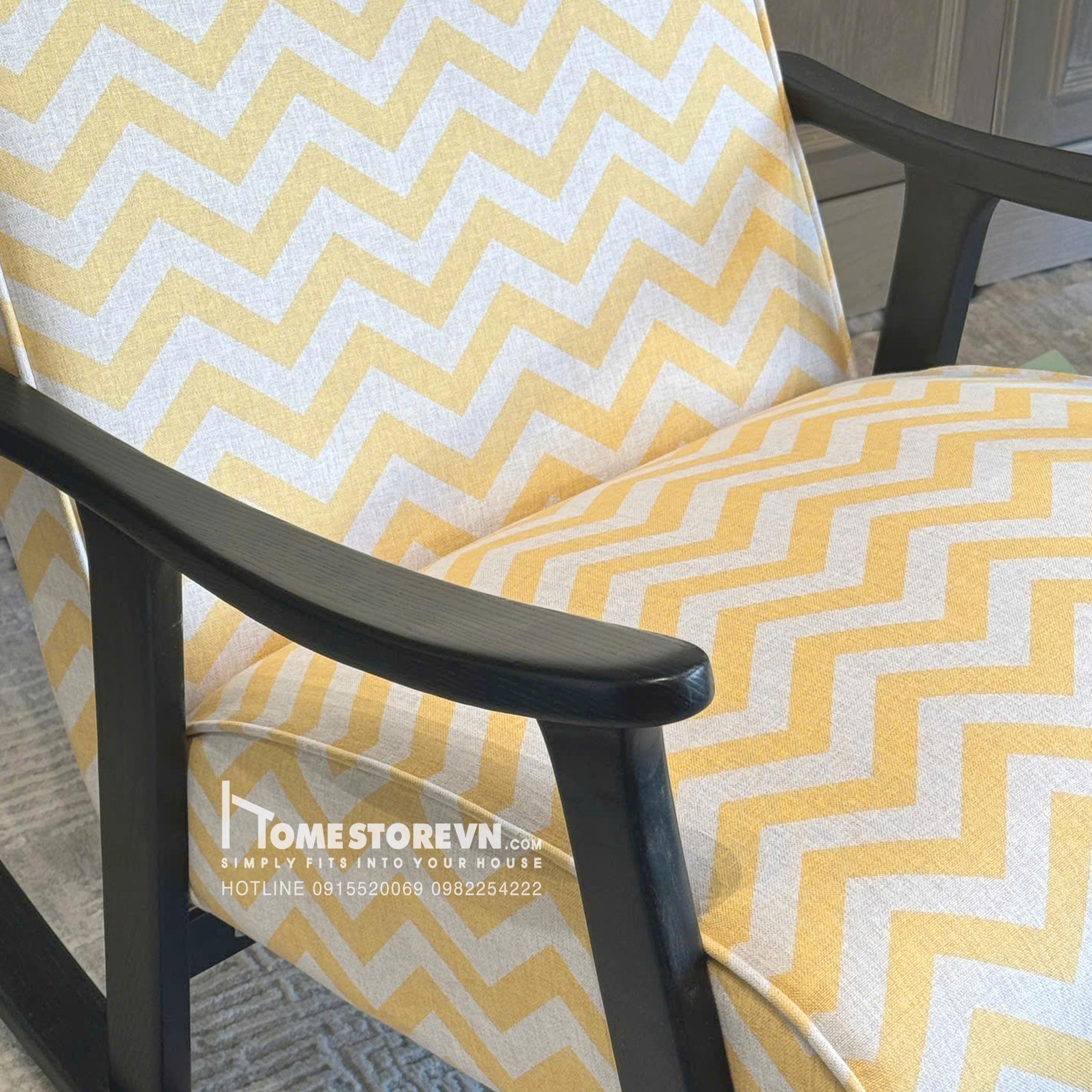 Ghế đệm liền vải đồng quê nâu - BB7