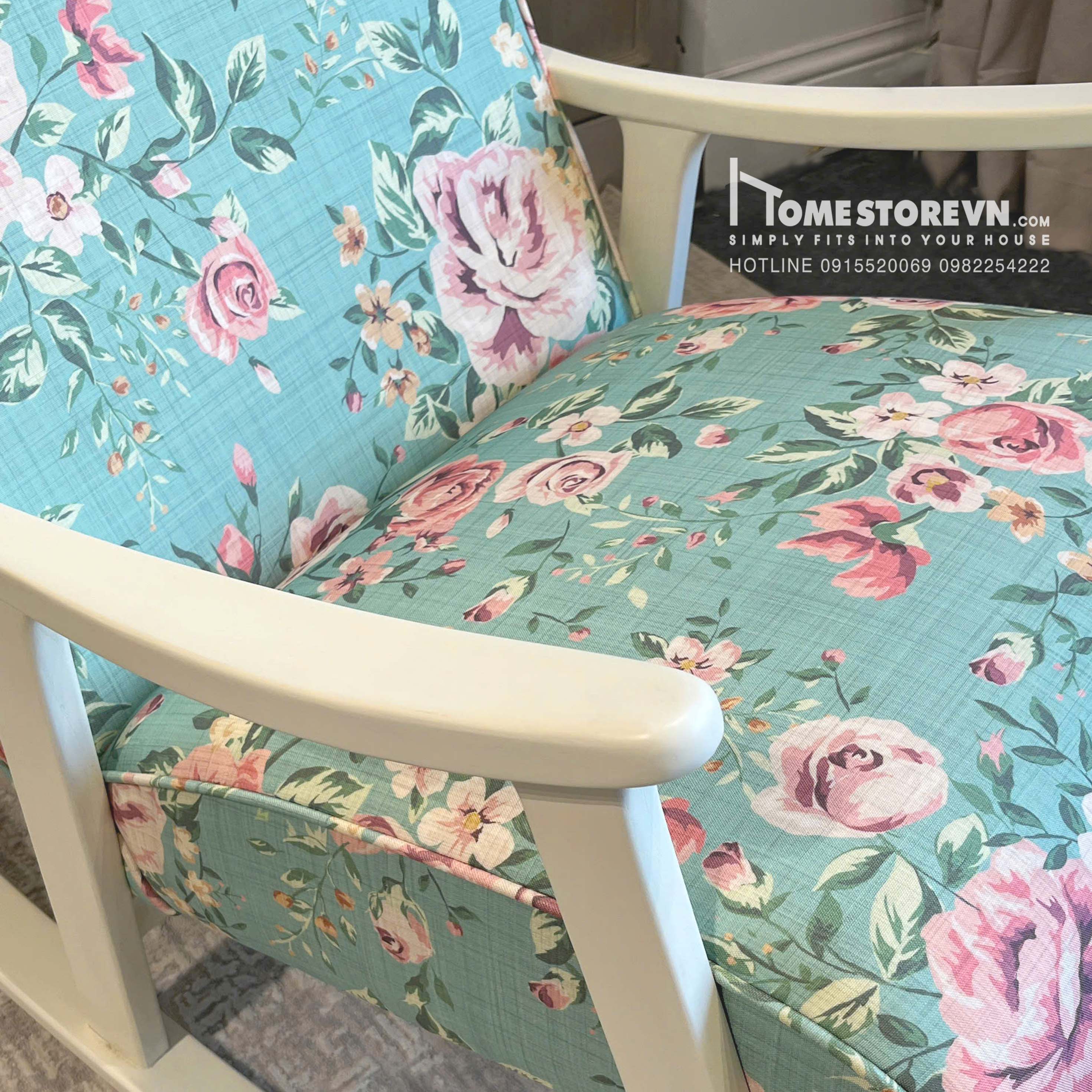 Ghế đệm liền vải đồng quê nâu - BB7