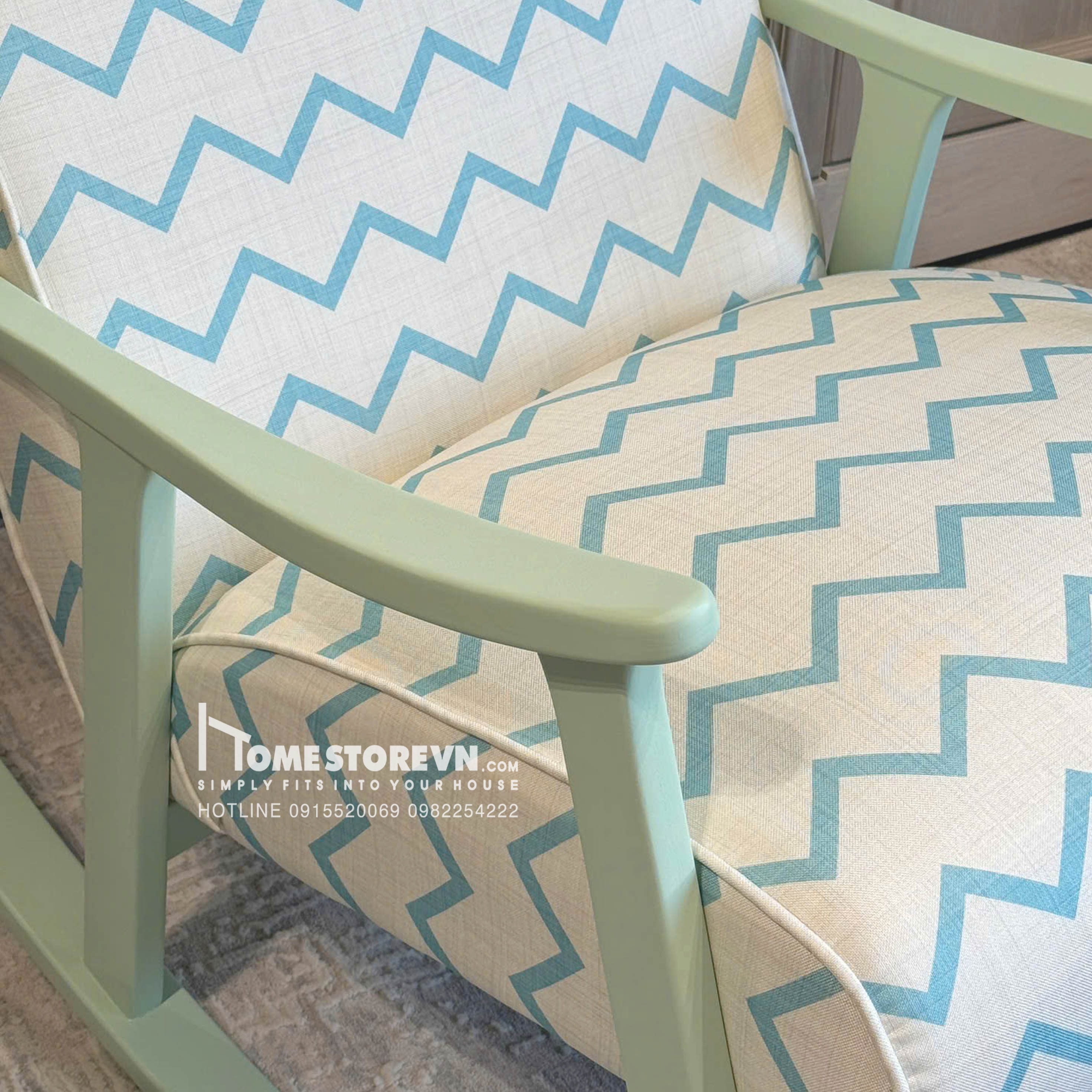 Ghế đệm liền vải đồng quê nâu - BB7
