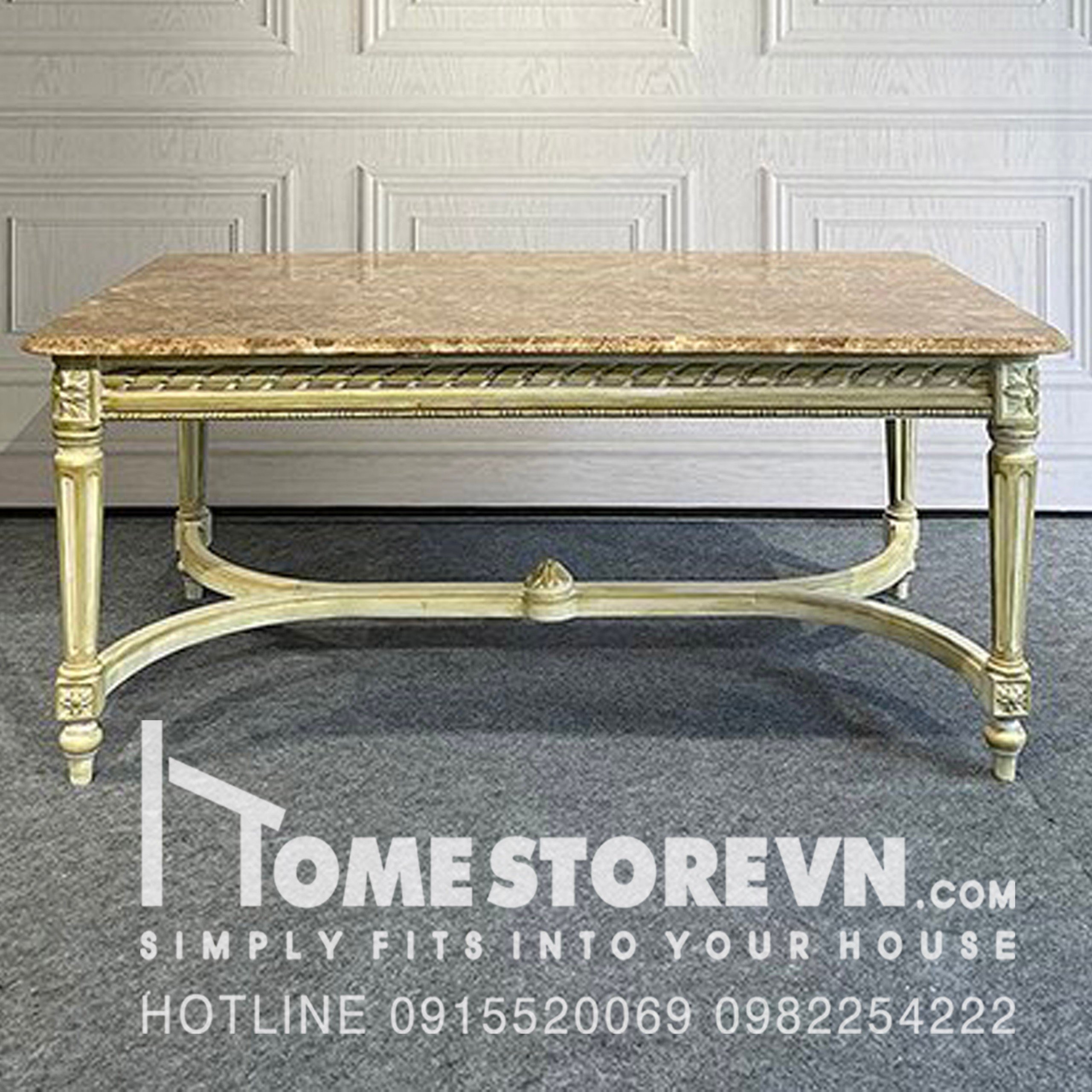 Bàn trà mặt đá cổ điển Royal - BTR5