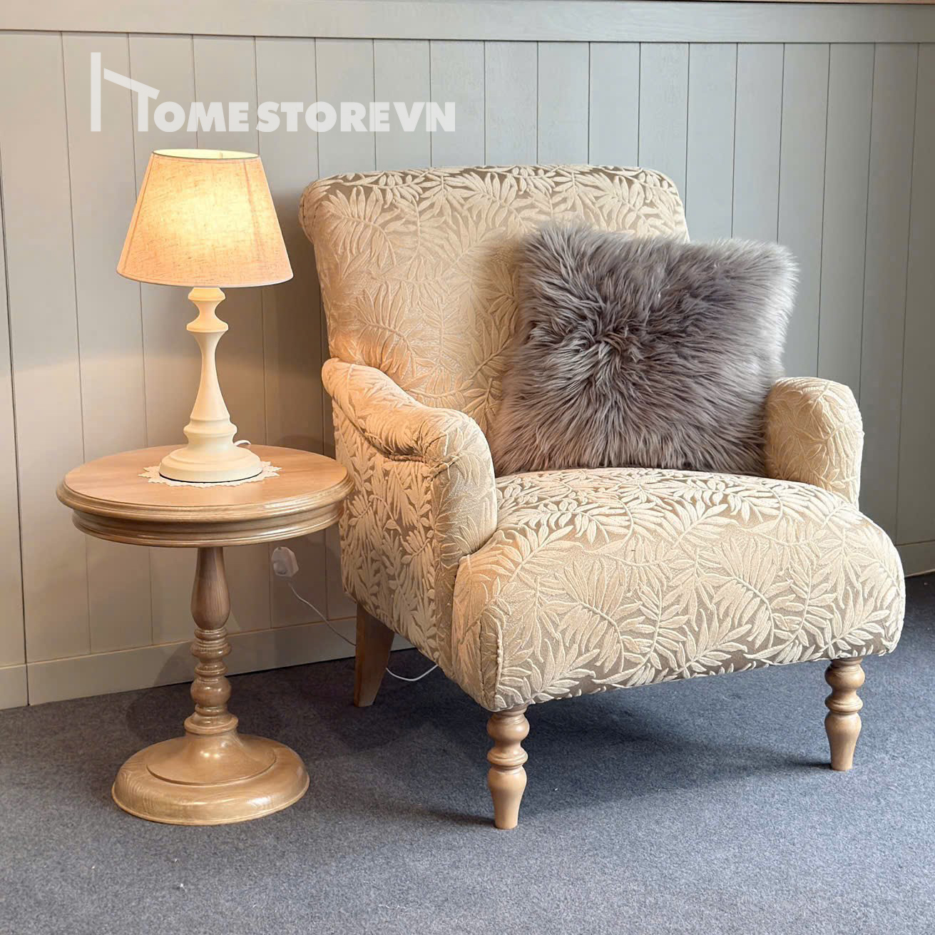 Tab tròn Vintage 01 - màu nâu Pháp - TAP7