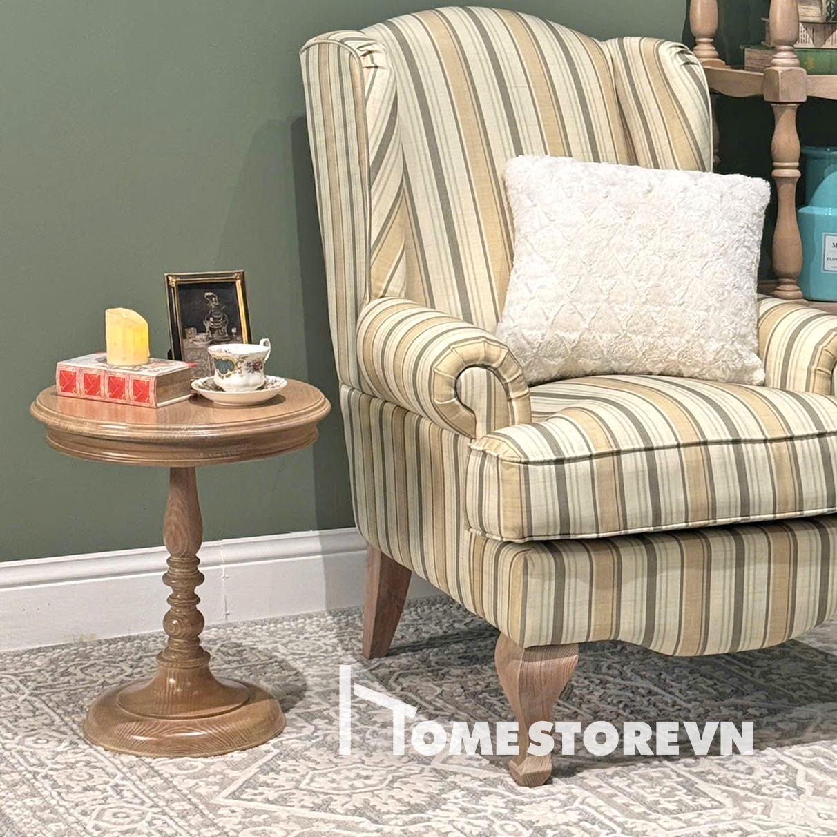 Tab tròn Vintage 01 - màu nâu Pháp - TAP7