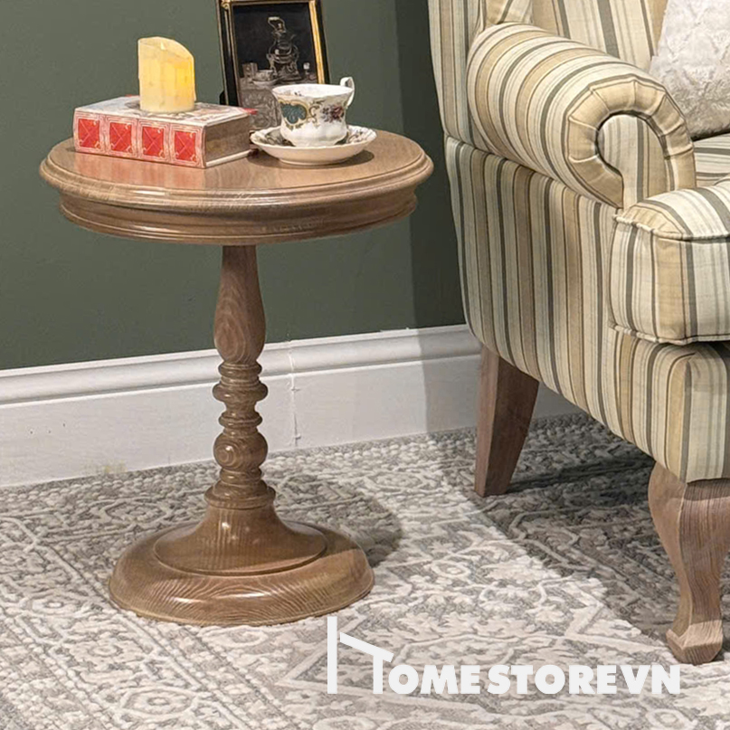 Tab tròn Vintage 01 - màu nâu Pháp - TAP7