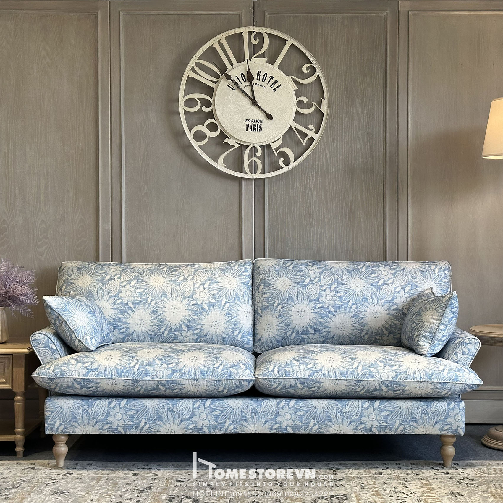 Sofa tay vát lưng kép dài 2m