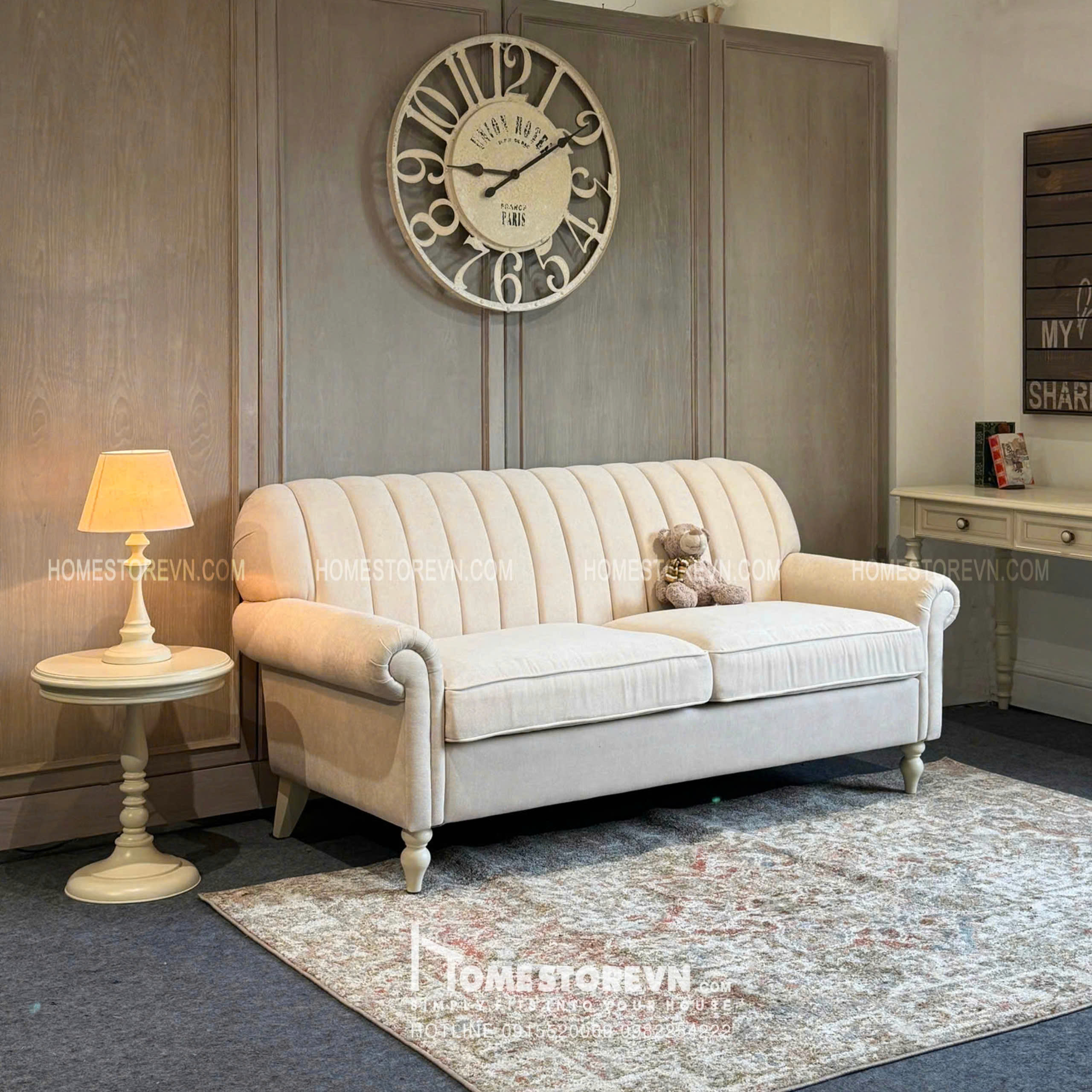 Sofa tay cuộn lưng múi dài 1m8