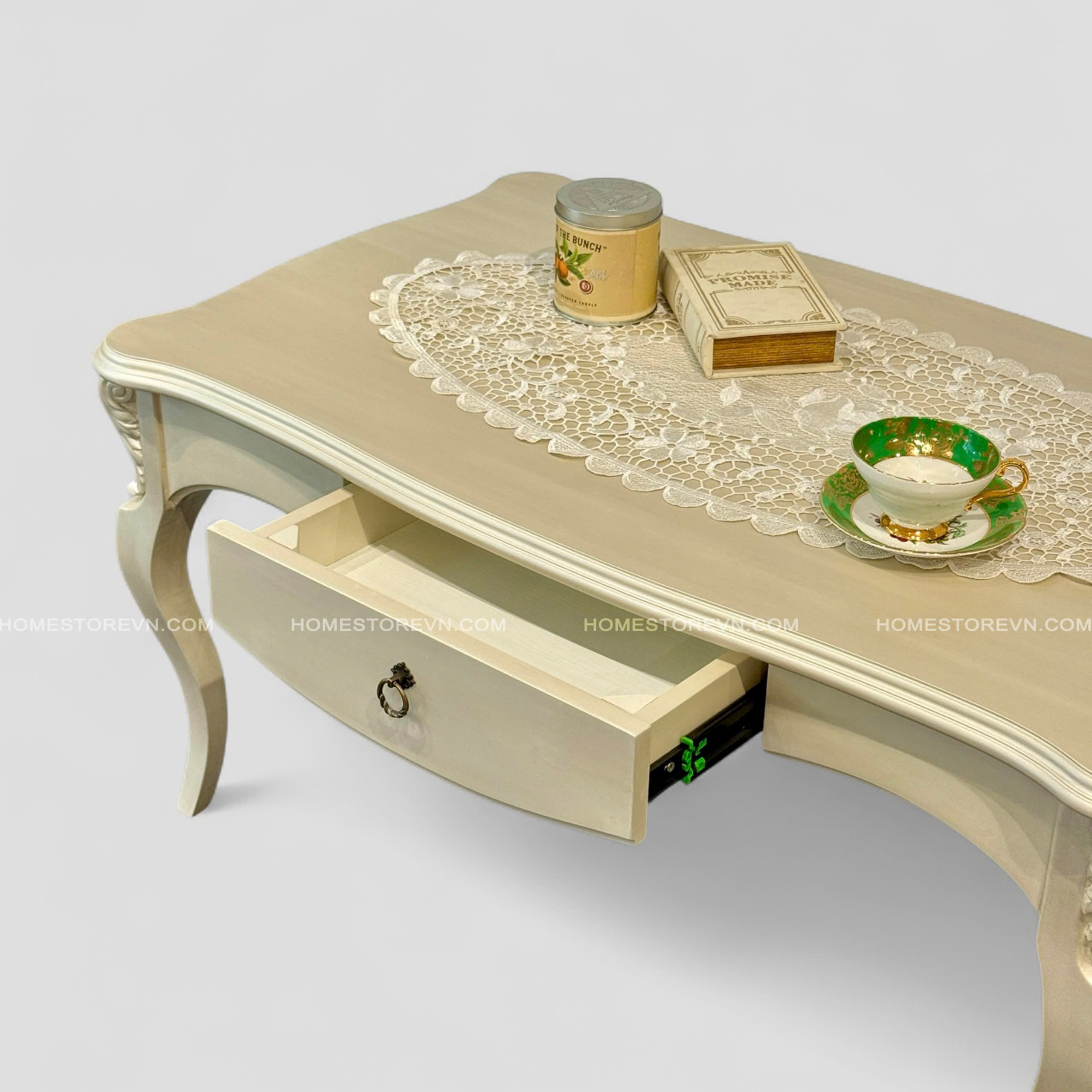 Bàn làm việc chân cong Champagne