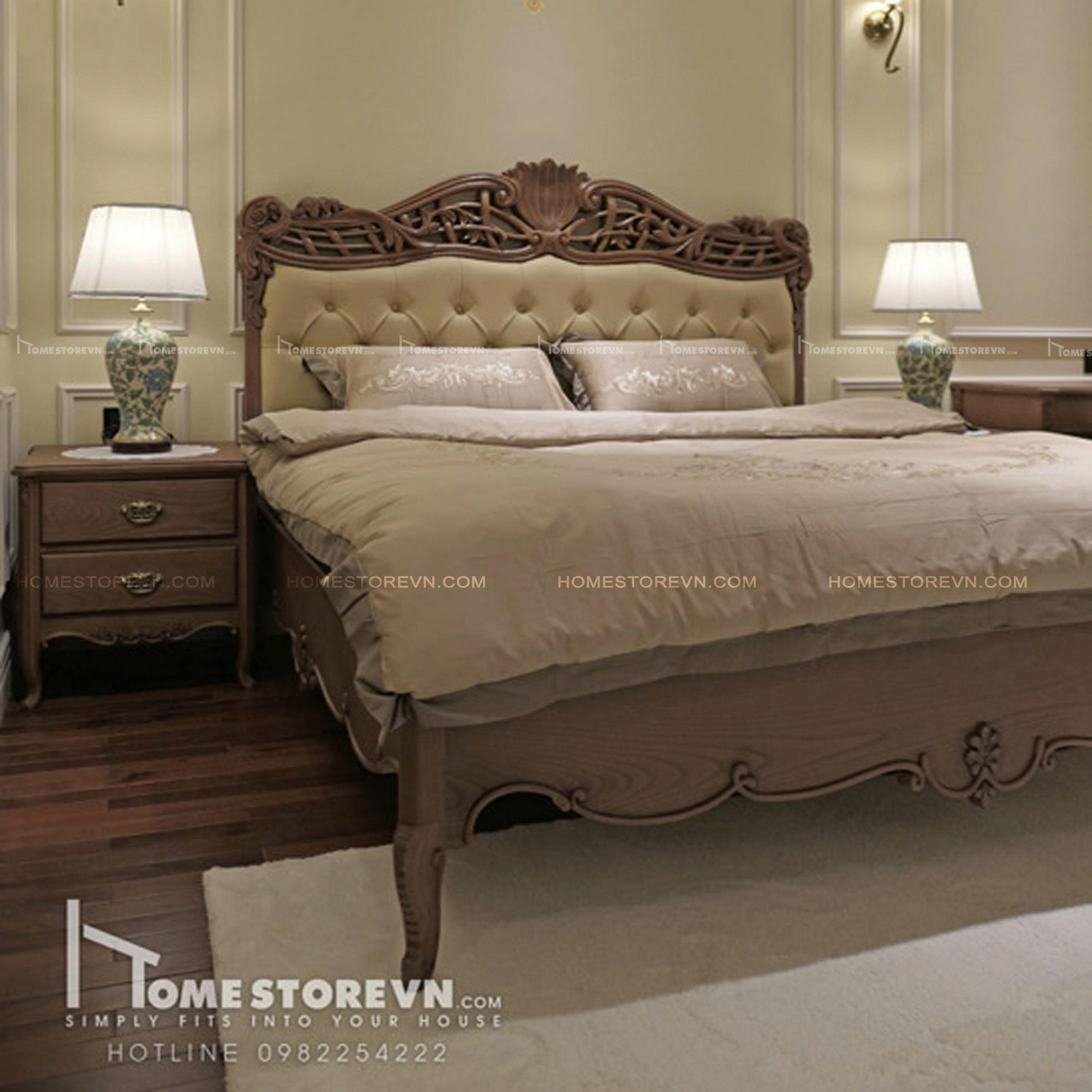 Giường gỗ cổ điển 01 - GI5