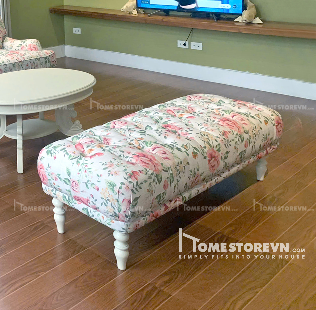 Đôn chữ nhật đệm nút dài 70cm - DN3