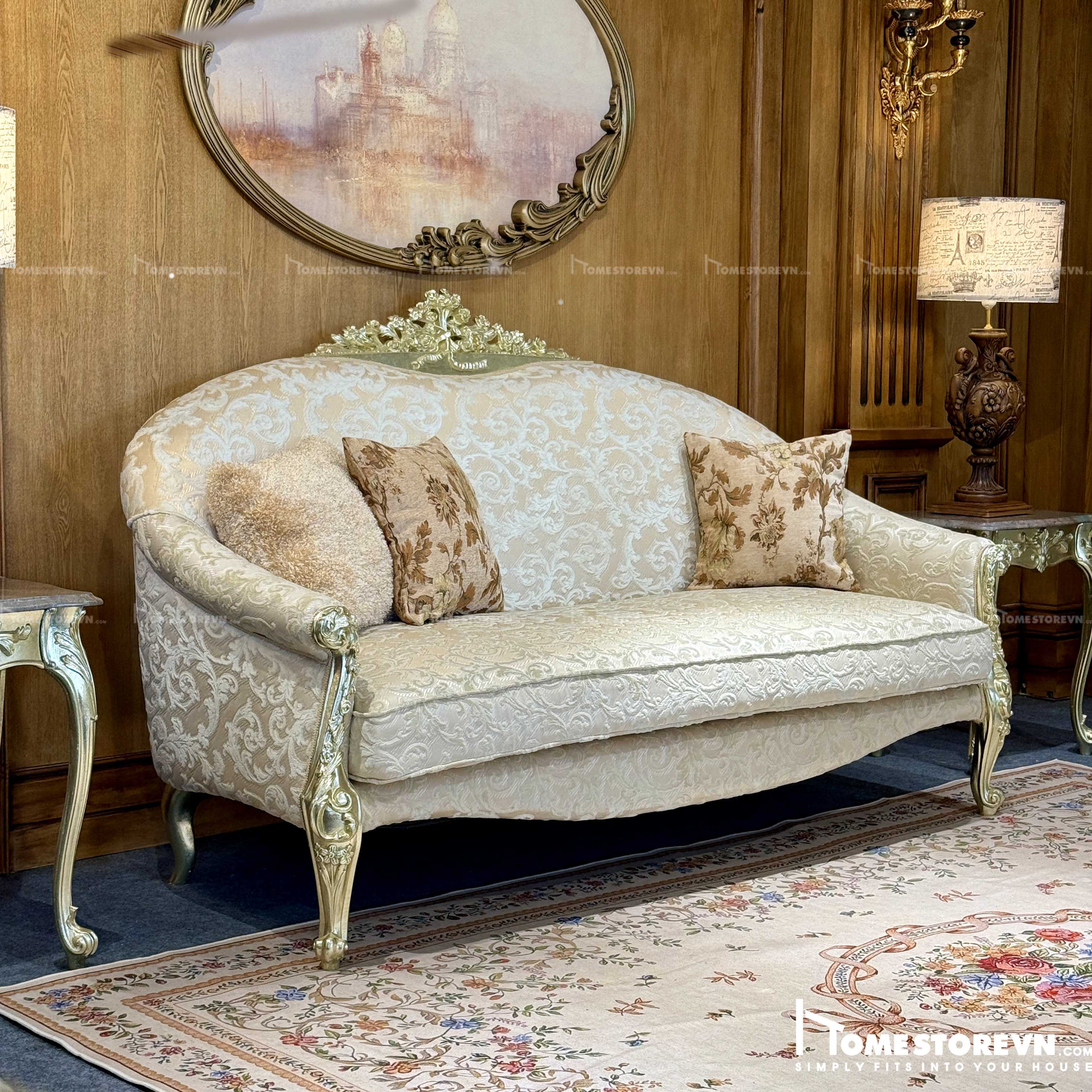 Sofa cổ điển dát vàng 2m - SF20
