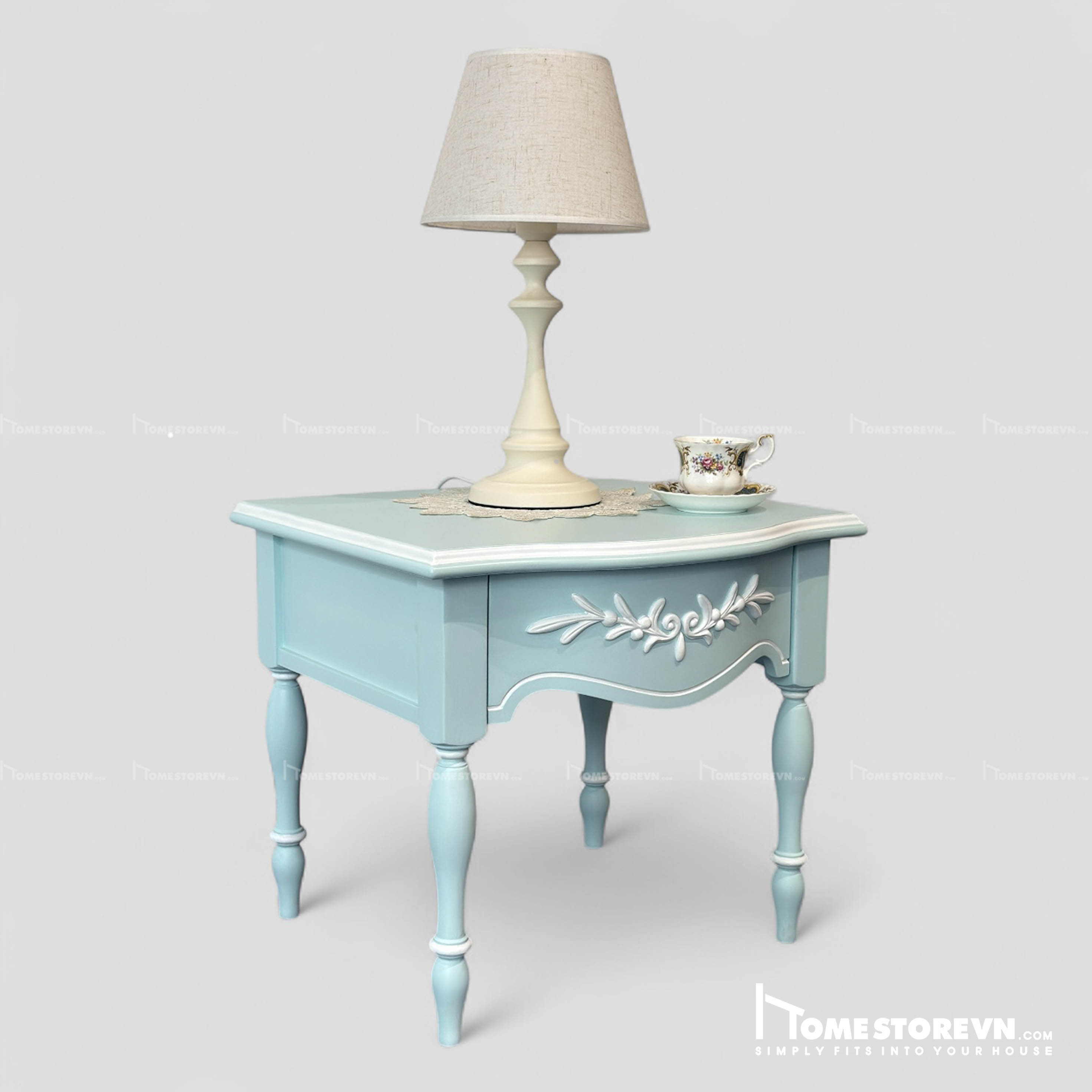 Tap vintage 03 - xanh da trời hoa nổi -TAP3