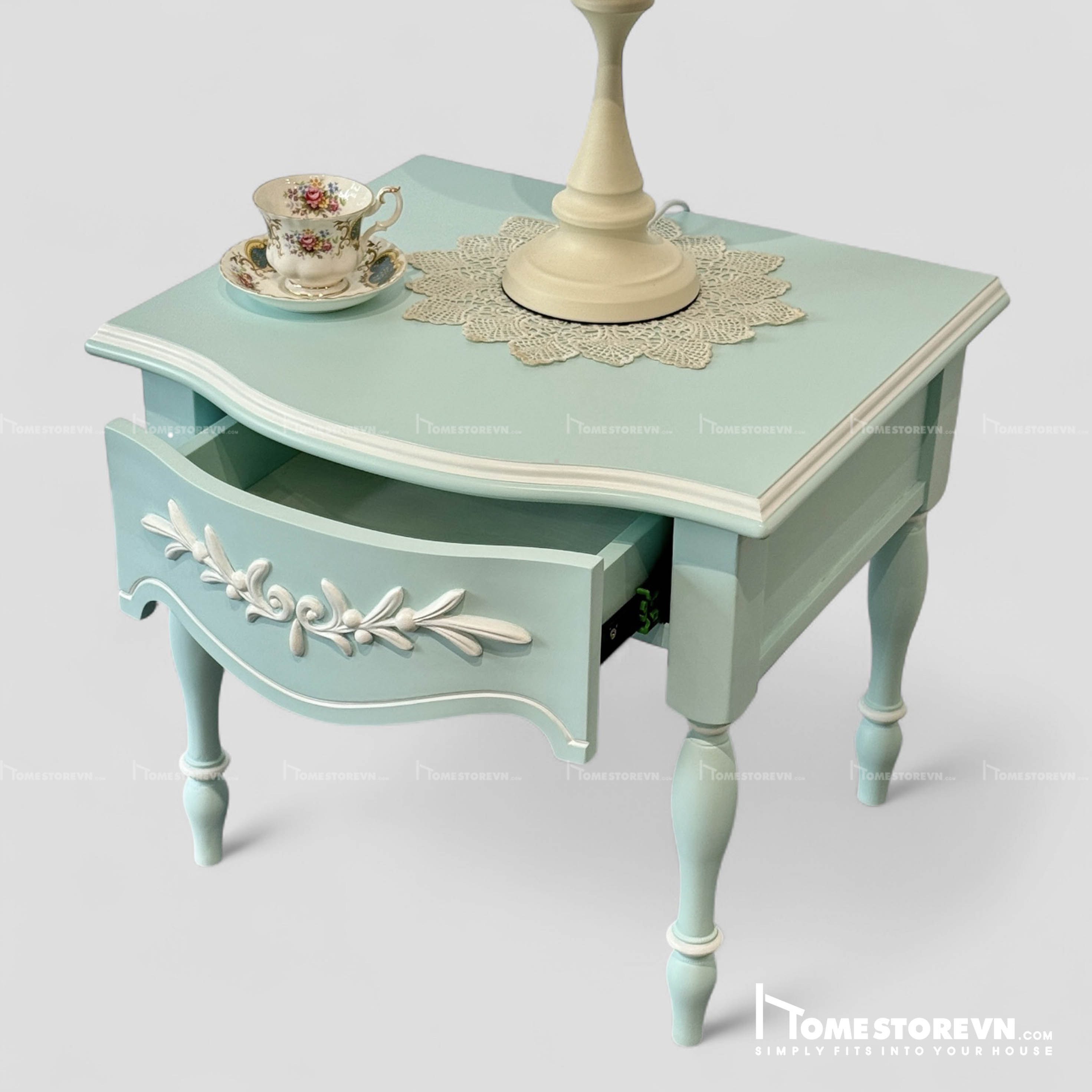 Tap vintage 03 - xanh da trời hoa nổi -TAP3