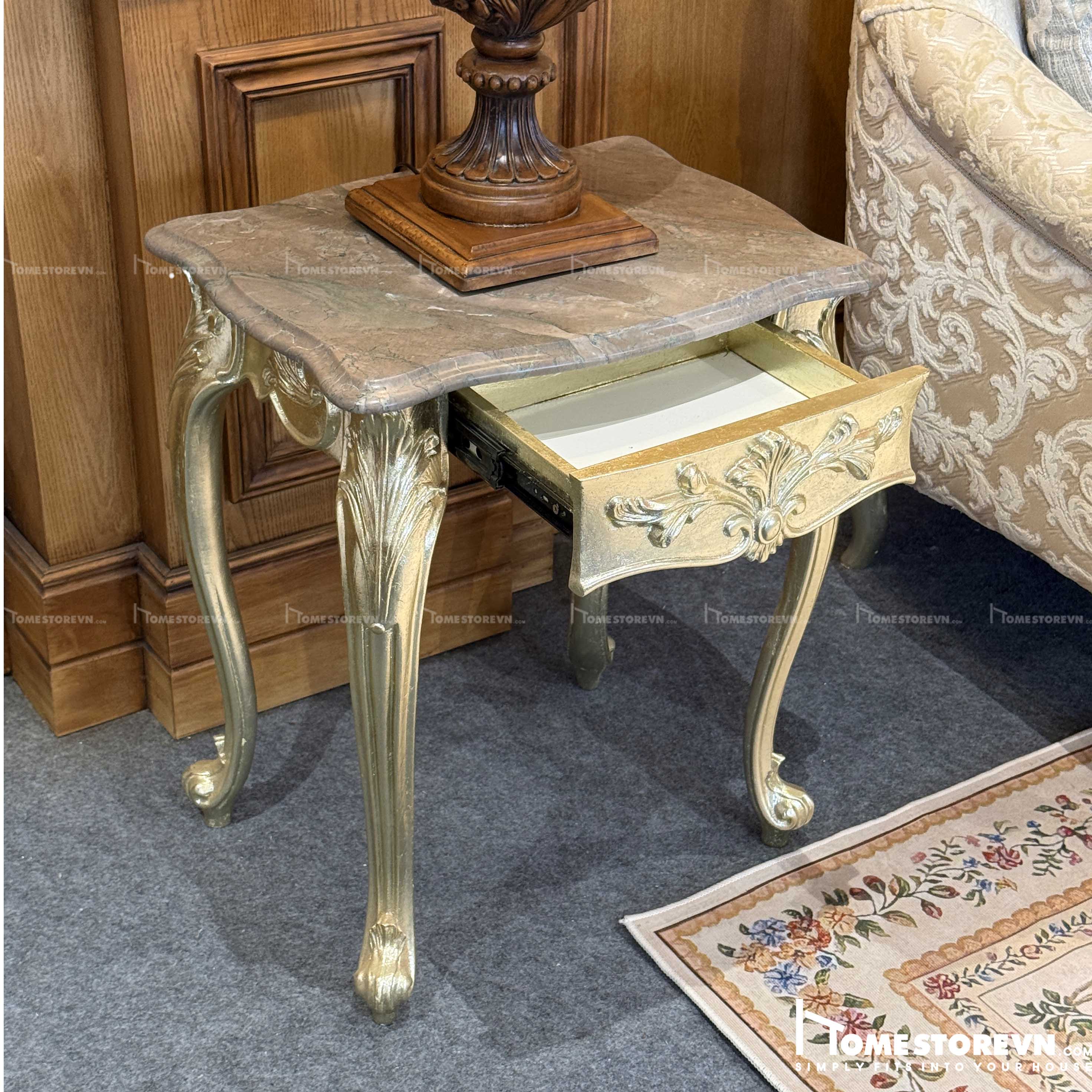 Tab vuông mặt đá dát vàng - TAP10