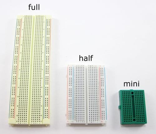 kích thước của breadboard có nhiều kích cỡ khác nhau