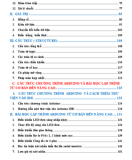 tài liệu học lập trình điều khiển arduino