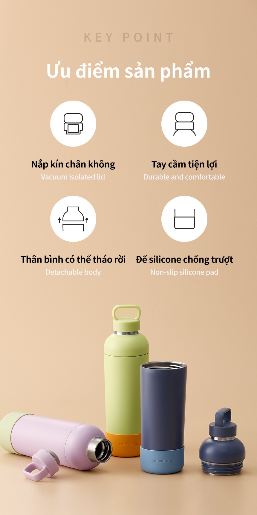 Bình giữ lạnh LocknLock Balance Fit Tumbler LHC4400