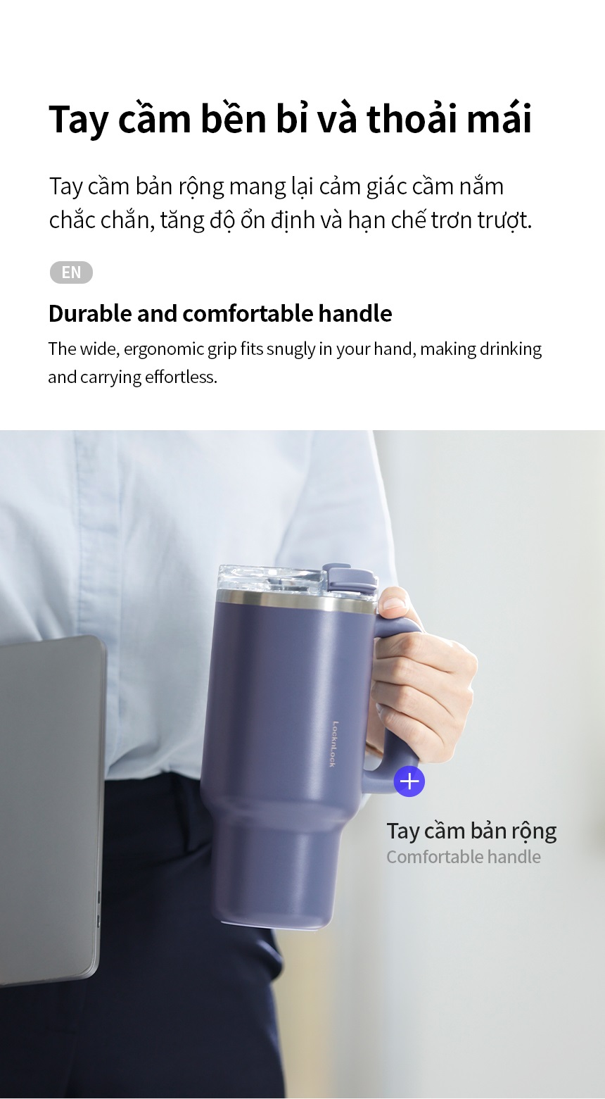Ly giữ nhiệt LocknLock Balance Grip Tumbler LHC4397 inox 304 900ml