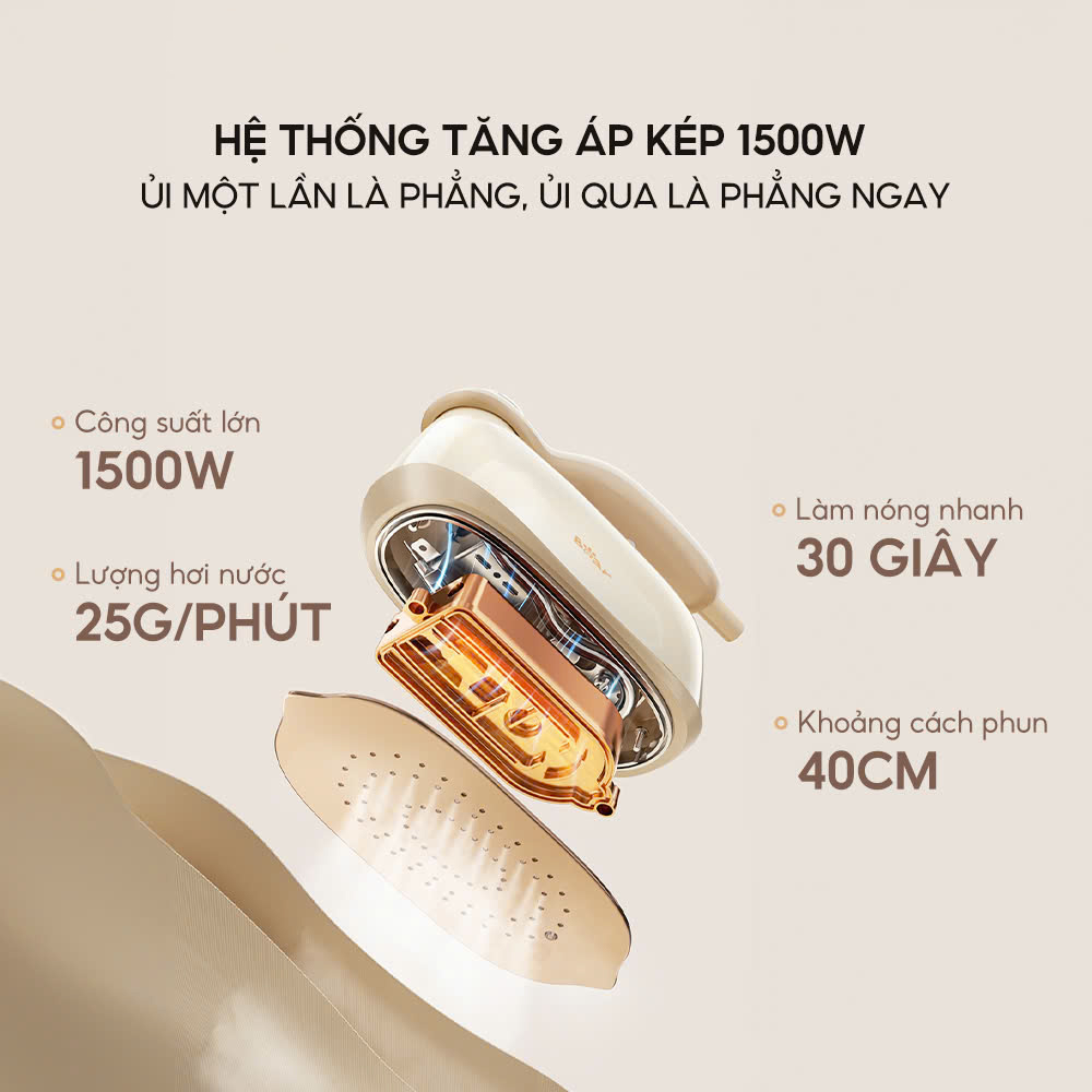Bàn là / bàn ủi hơi nước cầm tay Bear IR-4H15H áp suất cao phun hơi mạnh mẽ