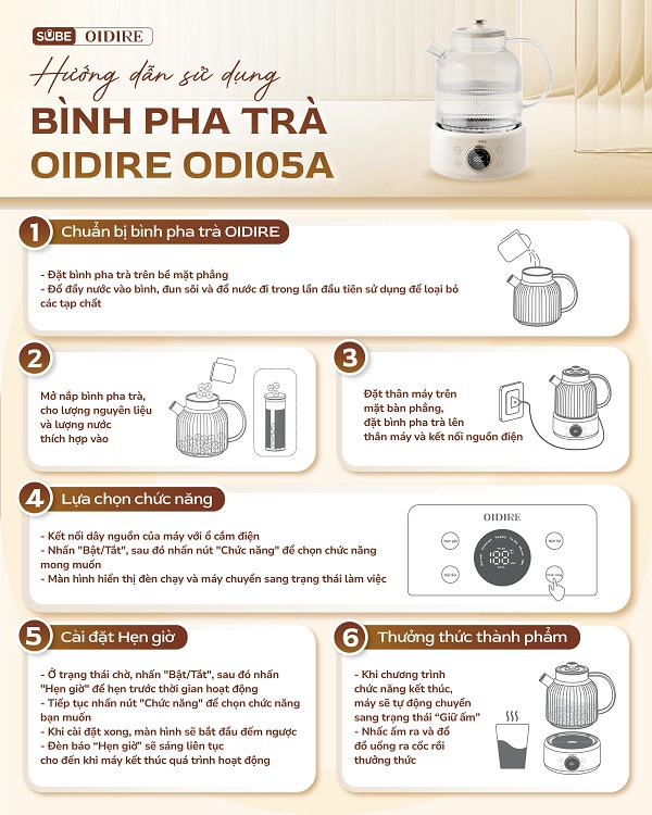 Bình pha trà OIDIRE 1L ODI05A