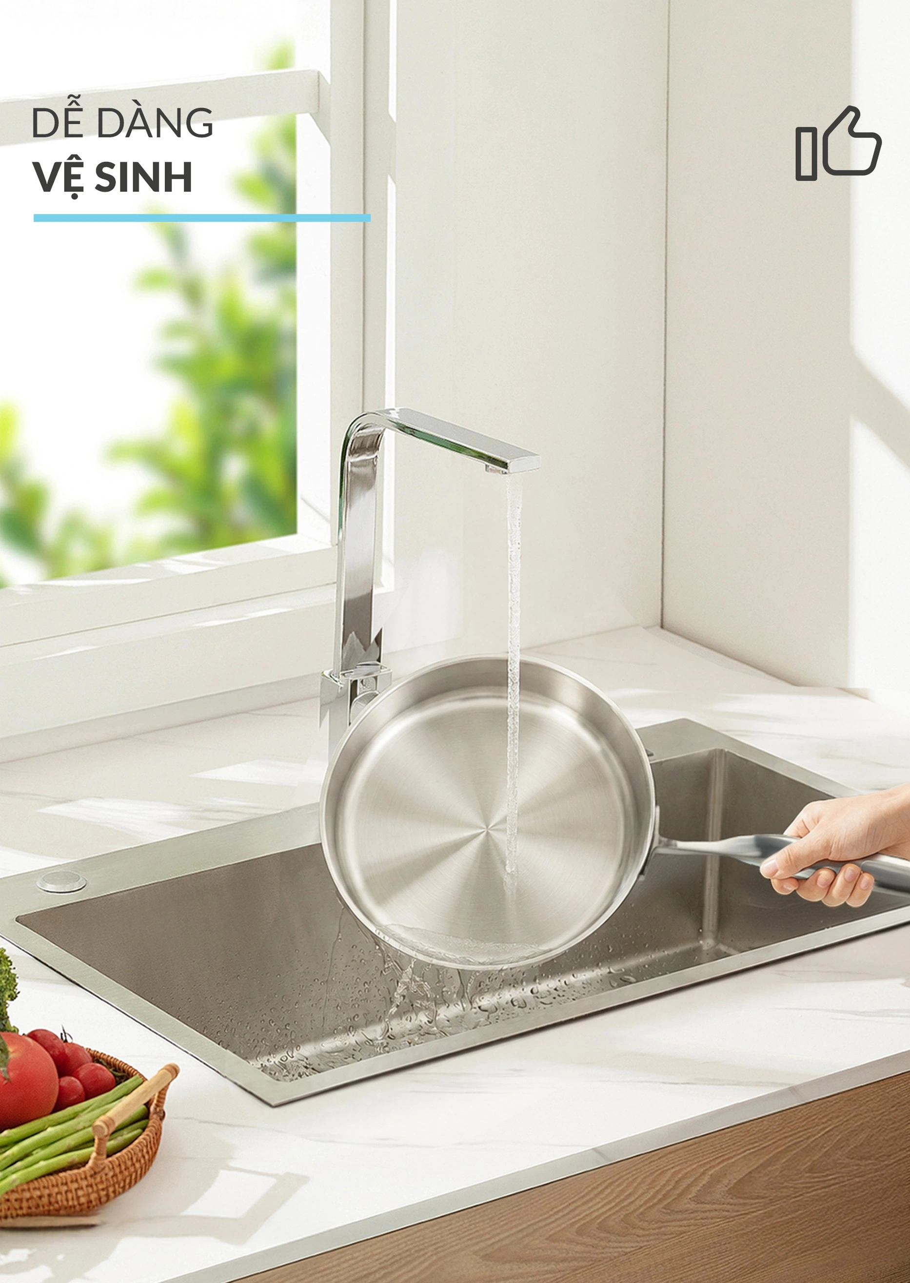 Chảo inox 316 HAATZ đúc liền khối thành đứng